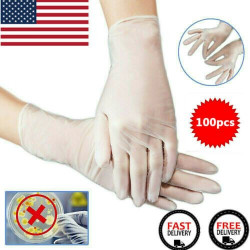 100Pcs Latex Gloves Disposable Medical Waterproof Clear Protective Hand Glove for Cooking Cleaning Food Preparation