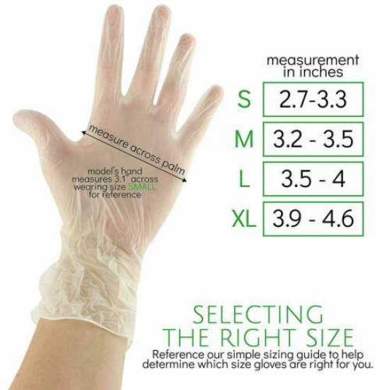 100Pcs Latex Gloves Disposable Medical Waterproof Clear Protective Hand Glove for Cooking Cleaning Food Preparation