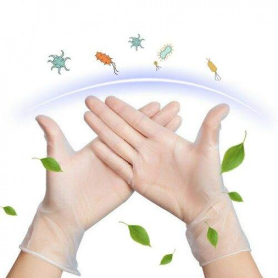 100Pcs Latex Gloves Disposable Medical Waterproof Clear Protective Hand Glove for Cooking Cleaning Food Preparation