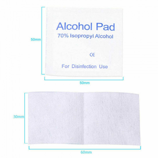 100pcs Alcohol Prep Swap Pad Wet Wipe for Jewelry Mobile Phone Clean Antiseptic