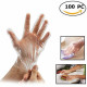 100Pcs Plastic Gloves Disposable Medical Waterproof Clear Protective Hand Glove for Cooking Cleaning Food Preparation