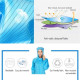 Reusable Protective Overall Suit Splashproof Safety Isolation Clothing Hooded-BLUE