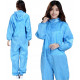 Reusable Protective Overall Suit Splashproof Safety Isolation Clothing Hooded-BLUE