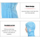 Reusable Protective Overall Suit Splashproof Safety Isolation Clothing Hooded-BLUE